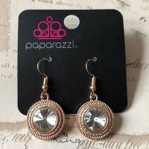3/$12 paparazzi gold tone rhinestone earrings